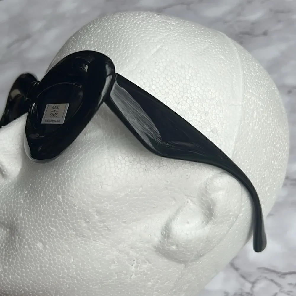 Inflated Cat Eye Black Sunglasses